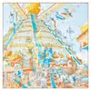 Pañuelo de Seda Estampado de Barco 'Cabalgando las Olas' 90X90Cm Moda Femenina Elegante Decorativo Versátil Chal Pañuelo de Seda Genuina