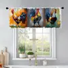 Nuevo producto transfronterizo: Cortina Pequeña con Estampado de Gallo Estilo Campestre para Decoración de Ventana de Sala de Estar en Casa, Media Cortina de Tela, Se Puede Hacer Según Tu Propio Diseño
