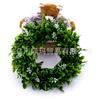 Planta acuática artificial, guirnalda para puerta, decoración pastoral americana, guirnalda de hierba de fruta Bodhi, anillo de puerta de eucalipto amazónico, anillo de hierba