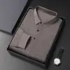 Nuevo polo de alta gama para otoño 2026 para hombre, camiseta de manga larga casual de negocios con cuello, estilo para mediana edad, adecuada para papás