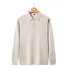 Ropa de trabajo de color sólido con solapa y manga larga de terciopelo 230g de doble hilo, 40 hilos, amigable con la piel, apta para hombres y mujeres, se puede imprimir con logo o bordar
