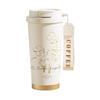 Taza de café de lirio de los valles taza termo de acero inoxidable 316 taza de té de gran capacidad taza de alto valor de color vaso para sorber de verano para mujer
