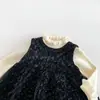 Vestido de forro polar con lunares para niña, colección de invierno 2026, lindo y grueso vestido tipo chaleco para bebés, vestido infantil, zdq6780