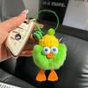 Lindo llavero colgante de pato de piel de conejo Rex real, para coche, muñeco de peluche pequeño de cerdas, adornos para bolso de colegial