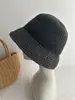 Sombrero de Paja Hecho a Mano de Calidad Coreana para Mujer, Sombrero de Pescador Simple para el Sol, Sombrero Cubeta Estilo Japonés Color Café de Primavera y Verano, Sombrero de Protección Solar