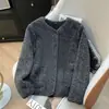 Nueva ropa exterior de otoño e invierno 2026 para mujer, cárdigan, estilo Chanel, chaqueta de forro polar de lana de cordero, chaqueta de cuello redondo