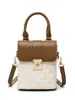 Bolsa para Teléfono Modelo Nuevo 2026, Moderna y Versátil, Bolso de Hombro Cruzado de Nicho para Mujer, Bolso de Mano con Bloqueo de Color y Patrón de Piedra, Bolso Cuadrado Pequeño