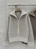 BORBOTIE Tricô Feminino 2026 Outono/Inverno Novo Estilo BC Old Money Cardigan Jaqueta de Cashmere Vazado com Lantejoulas