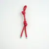 Amuletos de Bolsa de Cuero PU Coloridos Moda Creativa Versátil DIY Cordón de Cuero Nudo Doble Colgante Llavero Accesorios Correa