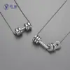 Nueva Cadena de Collar con Letras de Mancuernas para Hombres Principiantes Fitness Regalo del Día del Padre diy Nombre de Familia Suministro de Fábrica