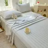 Nueva Sábana de Cama de Tela Gruesa 100% Algodón Puro Pieza Única Engrosada Lino Dormitorio Individual Juego de Tres Piezas Sábana de Cama de Algodón