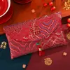 Sobre Rojo de Tela Brocada Bordada de Alta Gama Bolsa Roja de Diez Mil Yuan Palabras de Buena Suerte y Bendición Sobre Rojo Universal