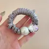 Scrunchie retrô com estampa de leopardo cor de café para outono, estilo coreano, moderno, versátil, elástico durável para rabos de cavalo e acessórios de cabelo