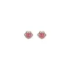 Pendientes de Botón Ruyi Chapados en Oro Rosa de Plata de Ley S925 con Turmalina y Perlas Redondas Yuebao Jewelry Pendientes de Botón de Nicho Chino Personalizados