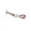 Pendientes de titanio F136 con forma de bala y gota de agua, colgante tipo bolsa con circonita 5A, aleación de titanio G23, joyería para piercing corporal, pendiente para el hueso de la oreja