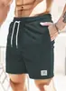 Pantalones Deportivos de Color Sólido con Cordones de Pana para Verano, Pantalones Cortos Simples, Pantalones Casuales para Hombre