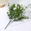 Planta artificial planta verde bonsái partición accesorios de arreglo floral decorativos plástico pasto falso hojas de planta acuática hojas persas eucalipto