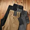 Pantalones Casuales Rectos Sueltos de Mezcla de Algodón con Fibra de Pulpa de Madera Delgada Transpirables Cómodos Color Caqui para Verano Europeo