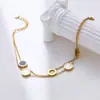 Cadena de Acero Inoxidable Transfronteriza Europea y Americana, Pulsera de Ojo de Diablo Moderna y Versátil, Pulsera Redonda Romana de Acero de Titanio para Mujer