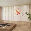 Papel Tapiz de Ola Ukiyo-E Japonés 3D Papel Tapiz de Restaurante de Sushi Celebridad de Internet Tela de Pared de Fondo para Decoración de Habitación Privada de Puerta de Madera Simulada