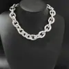 Moda de joias transfronteiriças europeias e americanas, colar curto CCB de metal exagerado, conexão artesanal, corrente de pescoço, corrente de clavícula