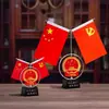 Adorno de Bandera Roja Feng Shui para el Hogar, Escritorio del Jefe, Decoración de Fiesta, Suministros para Salas de Conferencias, Bandera Roja de Cinco Estrellas