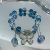 Pulsera con Mariposa de Perlas, Diseño Avanzado, Pulsera Dulce para Pareja, Regalo de Nicho para Mejor Amigo Chino