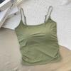 Nuevo sujetador de verano de seda de hielo para chica, con almohadilla para el pecho para mujer, diseño plisado, transpirable, ajustado, ropa interior, ropa exterior, parte superior trasera de belleza