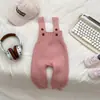 Ins estilo bebê Outono malha calças suspensório estilo coreano macacão do bebê homens e mulheres do bebê estilo ocidental calças de malha