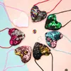 Monedero de Lentejuelas para Niños Transfronterizo con Llavero en Forma de Corazón, Bolso Cruzado de Hombro Único, Billetera Pequeña para Niños de Jardín de Niños