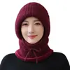 Chapéu Aconchegante de Veludo Espesso para Mulheres no Inverno Multifuncional para Ciclismo ao Ar Livre Proteção para as Orelhas Quente e à Prova de Frio Chapéu de Tricô Chapéu de Peça Única