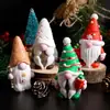 Novo Molde de Gnomo de Natal Boneco Anão de Natal Estatueta Papai Noel Vela Molde de Silicone