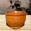 Pote da fortuna de ébano, pote de arroz atrai-riqueza, tigela de tesouro de madeira maciça, peça decorativa para sala de estar e mesa de escritório, traz bênçãos