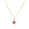 Collar Pequeño de Sol Chapado en Plata de Ley S925 con Oro de 18 Quilates con Incrustación de Circonita, Cadena Fina para Mujer, Cadena para Clavícula de Girasol de Lujo Ligero de Gama Alta