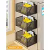 Imán de Refrigerador Estante de Almacenamiento Magnético Lateral Cesta Colgante Simple Caja de Almacenamiento Multifuncional Pared de Cocina Colgante Cesta de Metal sin Perforación