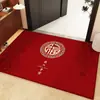 Novo tapete de boas-vindas festivo chinês para porta de entrada tapete de chão para porta de entrada tapete externo vermelho tapete com caractere de bênção para inauguração de casa
