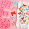 Molde de silicone para decoração de joias de resina com laço de cristal, para artesanato, fondant, bolo e chocolate