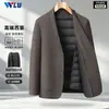 Terno masculino com forro de lã removível, espessado para aquecimento no outono e inverno, alta densidade, firme, blazer casual de negócios