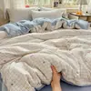 Conjunto de Roupa de Cama de Gaze Dupla Classe A Quatro Peças Capa de Edredom de Algodão Puro Lavado Lençol de Cama Conjunto de Três Peças para Dormitório Individual 4