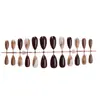 Comércio Exterior Amêndoa Unhas Vestíveis Linhas de Mármore Simples Manchas Manicure Removível Unhas Atacado