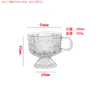 Taza de Vidrio con Patrón de Corteza y Asa para el Hogar Taza de Desayuno de Aspecto Elegante para Avena Yogur Taza de Postre Taza de Helado Taza de Café