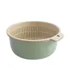 Cesta de Lavado de Verduras de Plástico de Doble Capa para Uso Doméstico, Bandeja de Frutas Engrosada, Cesta Escurridora para Mesa de Café de Sala de Estar, Lavabo Redondo para Verduras de Cocina