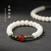 Hermoso Pulsera de Bodhi de Jade Blanco Cuentas de Buda Artístico Mori Sauvignon Blanc Temperamento Sencillo Cuentas de Calabaza Pulsera de Círculo Único
