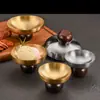 Tazón de helado de acero inoxidable 304 estilo coreano con base de madera, copa de helado creativa, vaso alto para pudín, copa de postre, tazón para gelatina de leche