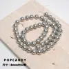 Cuentas Coloridas de Perlas de Imitación DIY Cuentas Redondas Brillantes Accesorios para Joyería Hecha a Mano Cuentas Sueltas Vidrio Multicolor Agujero Recto Collar