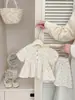 Conjunto Dulce Estilo Francés para Niñas Primavera/Verano Conjunto de Dos Piezas con Camisa Floral de Manga Abullonada y Falda Ropa de Otoño
