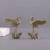 Latón retro grulla voladora antigua extensión de grulla decoración casera creativa escritorio de oficina mascota de té pequeños adornos al por mayor