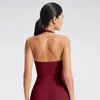 Sujetador Deportivo Cruzado Estilo Halter con Hermoso Diseño en la Espalda, Top Deportivo Acolchado, Chaleco de Yoga, Ropa de Yoga para Entrenamiento de Espalda en el Gimnasio para Mujeres