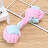 Juguete de cuerda para perros interactivo resistente a mordeduras, limpieza de molares, cuerda de algodón con nudo, color macarrón, suministros de cuerda para perros al por mayor