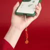 Atacado Mineral Cru Natural Alto Teor Cinábrio Vermelho Imperial Pingente de Corrente de Celular Pixiu Chaveiro Acessório Popular para Bolsa